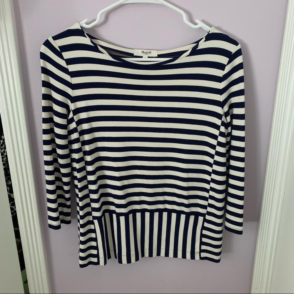Madewell striped top 3/4 sleeves